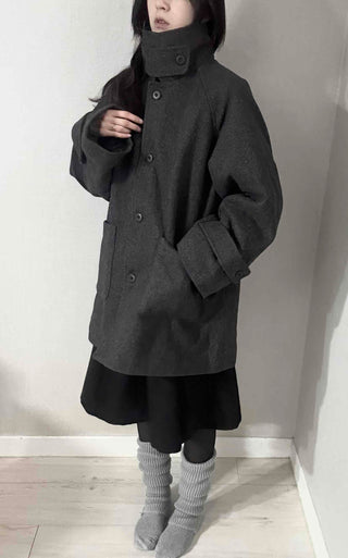 Big Collar A-Line Oversized Quilted Coat