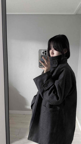Big Collar A-Line Oversized Quilted Coat