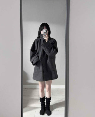 Big Collar A-Line Oversized Quilted Coat