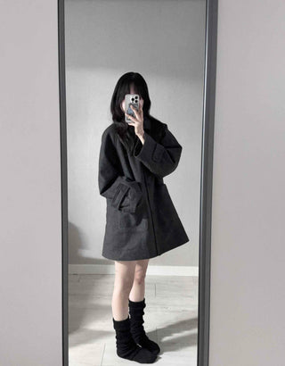 Big Collar A-Line Oversized Quilted Coat