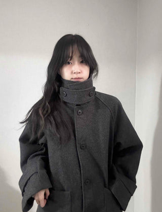 Big Collar A-Line Oversized Quilted Coat