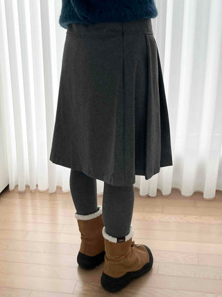 Wool Pleated High-Waisted Midi Skirt