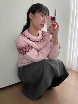 Wool Pleated High-Waisted Midi Skirt