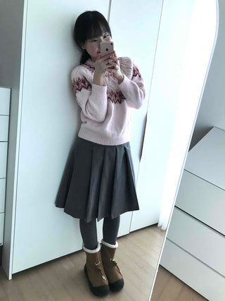 Wool Pleated High-Waisted Midi Skirt