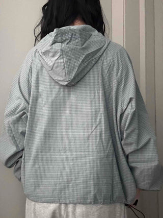 Grid Check Zip-up Windbreaker