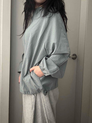 Grid Check Zip-up Windbreaker