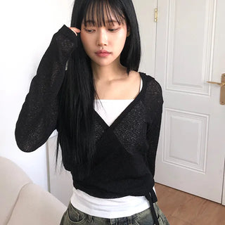 Oniel Knit Wrap Hooded Cardigan