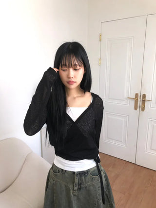 Oniel Knit Wrap Hooded Cardigan