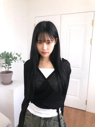 Oniel Knit Wrap Hooded Cardigan