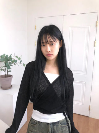 Oniel Knit Wrap Hooded Cardigan