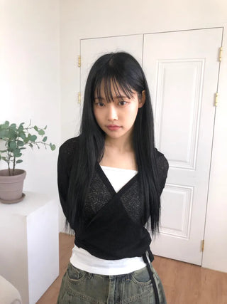 Oniel Knit Wrap Hooded Cardigan