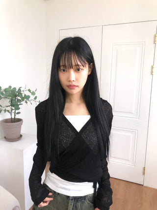 Oniel Knit Wrap Hooded Cardigan