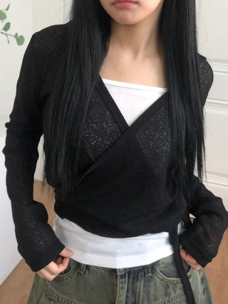 Oniel Knit Wrap Hooded Cardigan