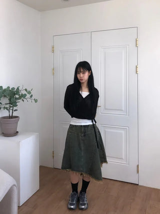 Oniel Knit Wrap Hooded Cardigan