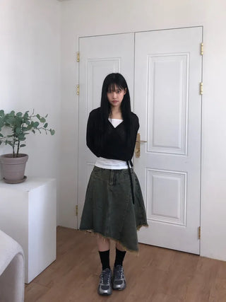 Oniel Knit Wrap Hooded Cardigan