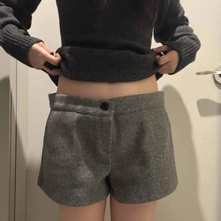 Winter High-Waisted Wool Shorts