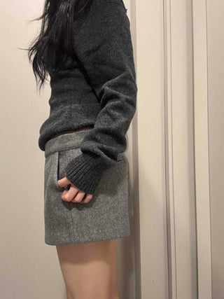 Winter High-Waisted Wool Shorts