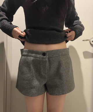 Winter High-Waisted Wool Shorts