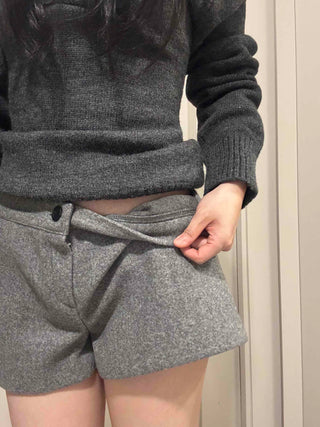 Winter High-Waisted Wool Shorts