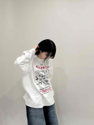 Campus Lettering Graphic Oversized Long Sleeve T-shirt