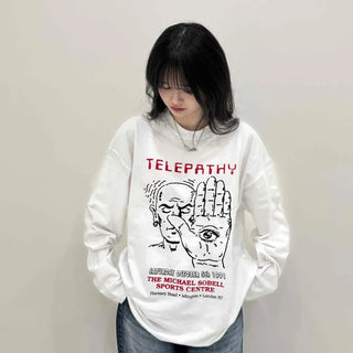 Campus Lettering Graphic Oversized Long Sleeve T-shirt