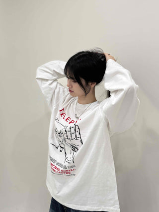 Campus Lettering Graphic Oversized Long Sleeve T-shirt