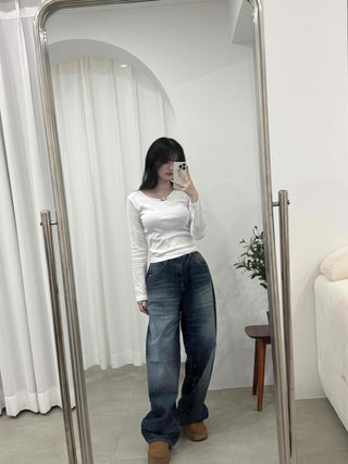 Slim Fit Round Neck Long Sleeve T-shirt