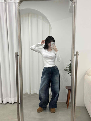 Slim Fit Round Neck Long Sleeve T-shirt