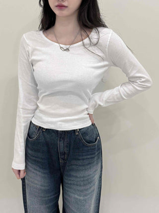 Slim Fit Round Neck Long Sleeve T-shirt