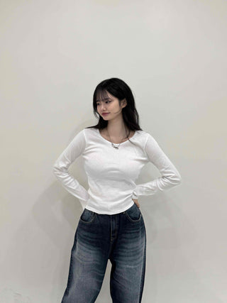 Slim Fit Round Neck Long Sleeve T-shirt