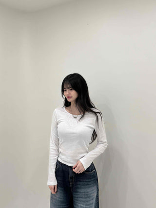 Slim Fit Round Neck Long Sleeve T-shirt