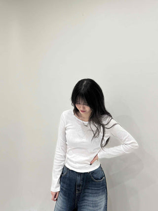 Slim Fit Round Neck Long Sleeve T-shirt
