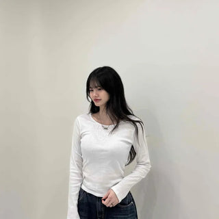 Slim Fit Round Neck Long Sleeve T-shirt