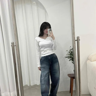 Slim Fit Round Neck Long Sleeve T-shirt