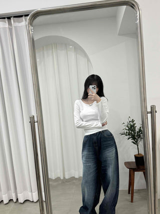 Slim Fit Round Neck Long Sleeve T-shirt