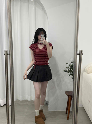 High-waisted Pleated Tennis Skirt