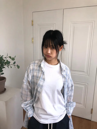 Lisa Oversized Linen See-through Shirt