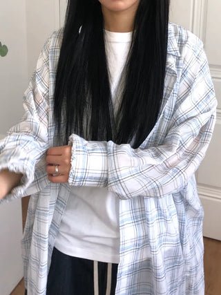 Lisa Oversized Linen See-through Shirt
