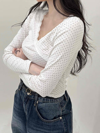 Glam Lace Dot Cross Long Sleeve T-shirt