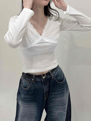 Glam Lace Dot Cross Long Sleeve T-shirt