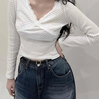 Glam Lace Dot Cross Long Sleeve T-shirt