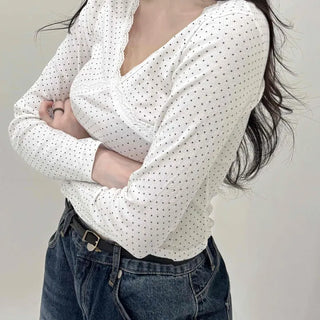 Glam Lace Dot Cross Long Sleeve T-shirt