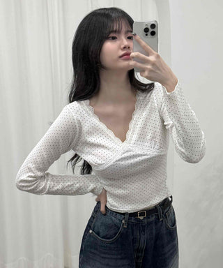 Glam Lace Dot Cross Long Sleeve T-shirt