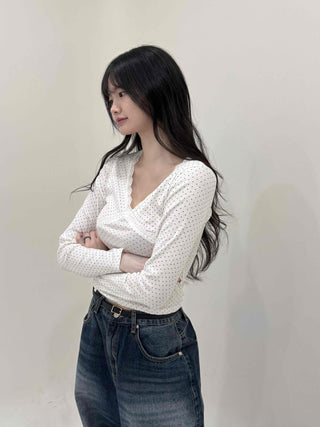 Glam Lace Dot Cross Long Sleeve T-shirt