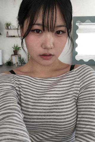 Soft Daily Wide Boat Neck Striped Long Sleeve Tee