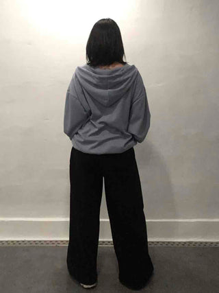 Lettering Print Oversized Zip-Up Hoodie