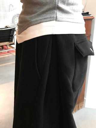 Button Pocket Wide Sweatpants