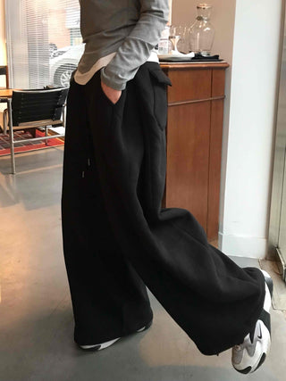 Button Pocket Wide Sweatpants