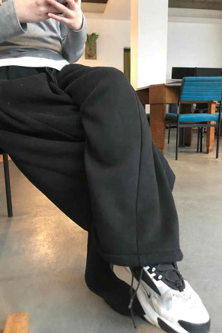 Button Pocket Wide Sweatpants