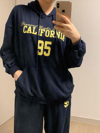 Lettering Oversized Hoodie Tracksuit Set
